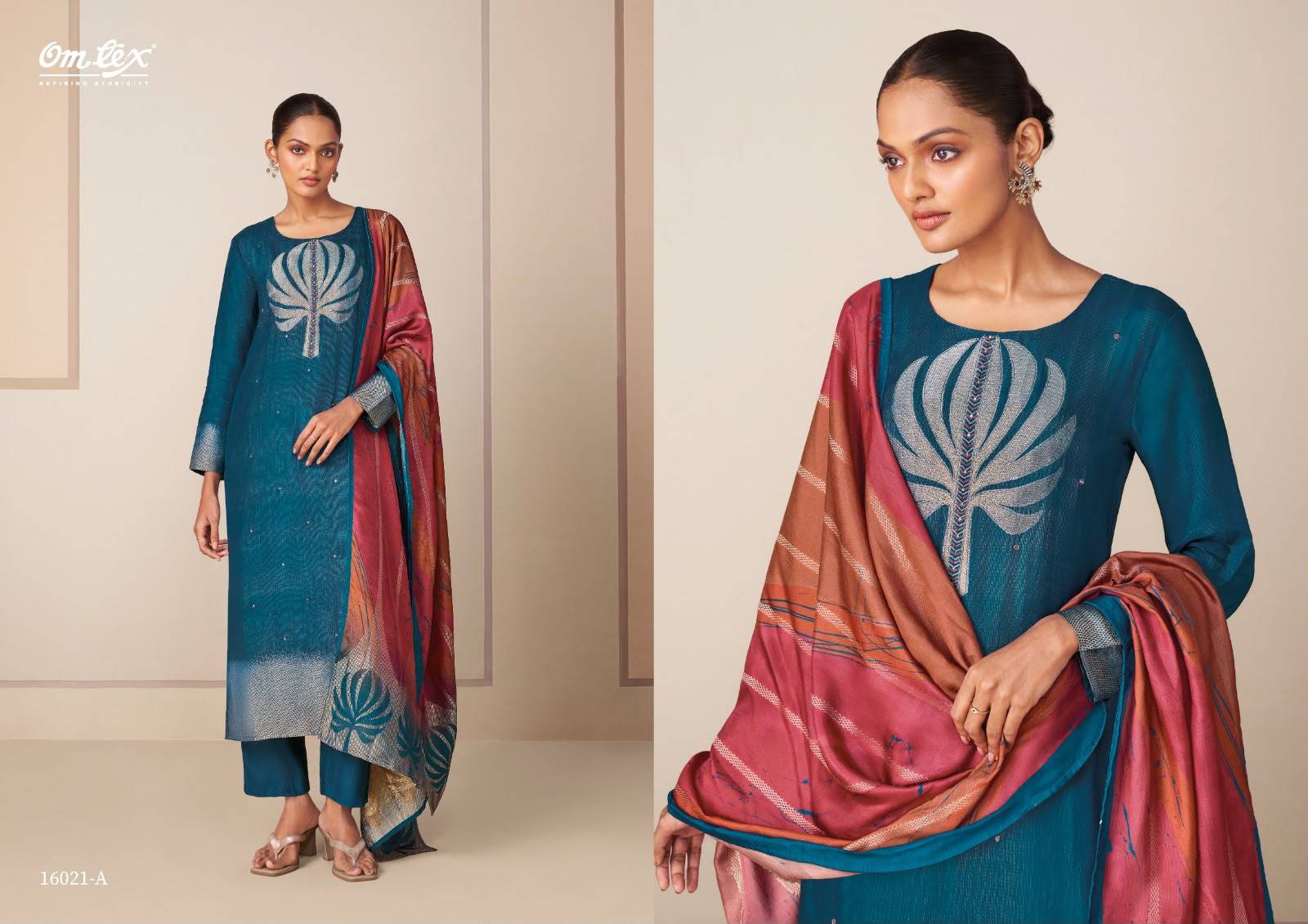 HITAKSHI By Om Tex 16021 Series Beautiful Festive Suits Stylish Colorful Fancy Casual Wear & Ethnic Wear SILK JACQUARD Dresses At Wholesale Price
